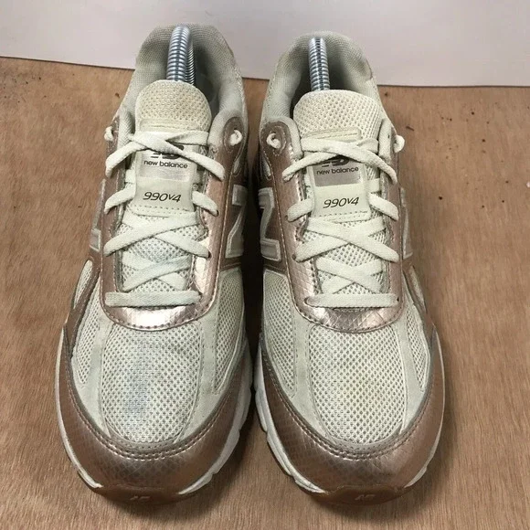 New Balance Youth 990V4 Athletic Running Shoe KJ9902kG Gold White size 6.5